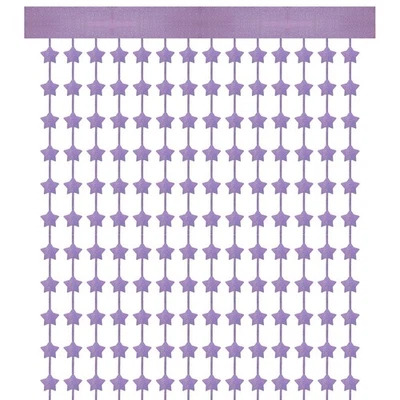 Paquete de 2 telones de fondo de fiesta para decoración, cortina de flecos de lámina con transmisor de estrellas, láser rosa Foto 1 de 4