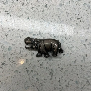 Nilpferd Nilpferd Silber Brosche Mexiko 925 - Bild 1 von 8