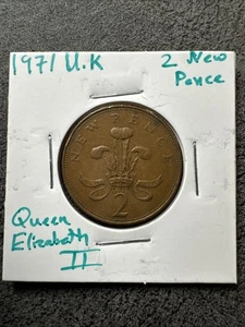1971 -  2 NEW PENCE UK COIN Non Magnetic. - Picture 1 of 4
