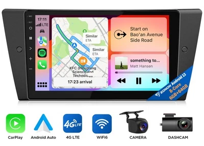 CAM+DVR+Android 13 8Core 9" Car Radio Stereo GPS Navigation For BMW 3 Series E90 - Image 1 of 4