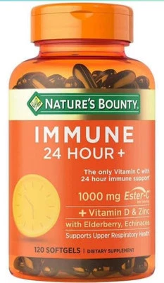 Nature's Bounty Immune 24 horas + 120 cápsulas blandas, 1000 mg éster C Foto 1 de 4