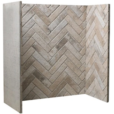 Open Box 43" Fireplace, Grey Herringbone Refractory Panels - Image 1 of 2