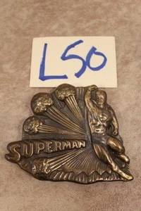 L50B VINTAGE BRASS METAL SUPERMAN BELT BUCKLE - Picture 1 of 1