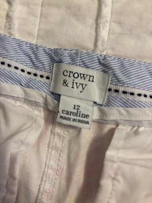 Pantalones cortos para mujer Crown & Ivy rosa y blanco talla 12 Foto 1 de 4