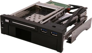 Rack de disque dur mobile pour baie 5,25" prend en charge les disques 3,5" et 2,5" avec USB 3.0 supplémentaire - Photo 1/11