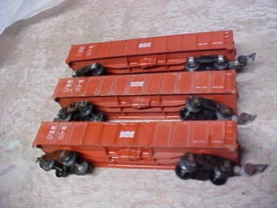 3 American Flyer Frisco Lines 641 S Gauge Vintage '50s Gondolas - LOT (G) - Image 1 of 4