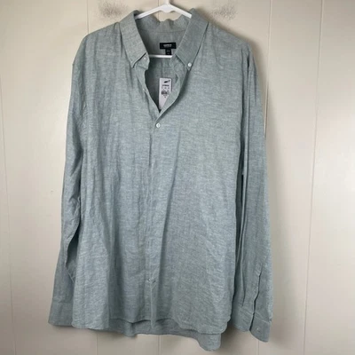 EXPRESS Mens Extra Slim Fit Linen Blend Long Sleeve Button Down Shirt XL - Image 1 of 4