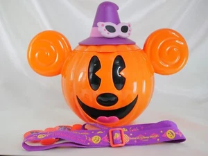 Disney Parks Resort Mickey Mouse Halloween Pumpkin Bucket Orange Lanyard #E31 - Picture 1 of 10