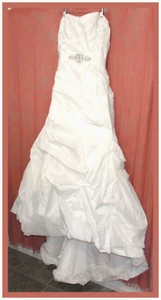 Nuevo Vestido de Novia David's Nunca Usado Marfil Tafetán Talla 18W con Extra - Imagen 1 de 12
