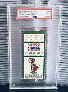 Michael Jordan "BLACK JESUS" NBA Playoff Game Ticket Bulls vs Heat 1992 PSA 4 - Bild 1 von 4