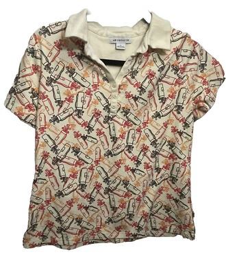Liz Claiborne Top Medium/large Golf Polo 100% Cotton Women’s Shirt - Image 1 of 4