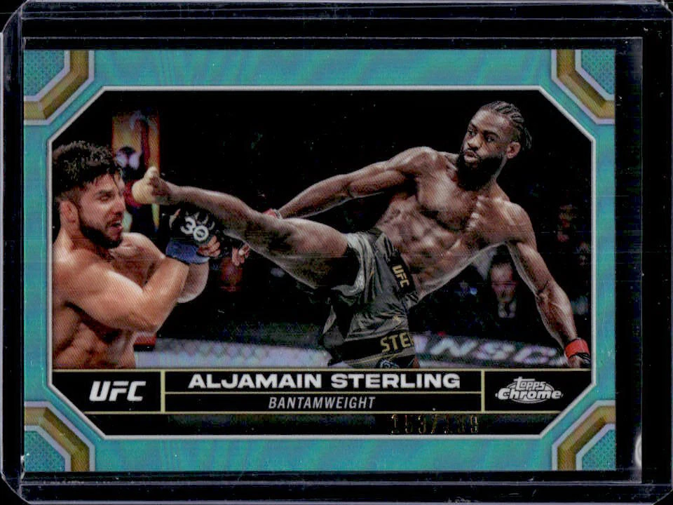 2024 Topps Chrome UFC Aljamain Sterling Aqua Refractor #153/199