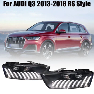 Conjunto de faros proyectores secuenciales LED DRL estilo RS para AUDI Q3 2013-2018 Foto 1 de 4