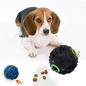 Pet Giggle Ball Tough Treat Sound Dog Activity Training Squeaky Chew Toy Safety - Picture 1 of 15