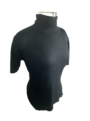 Banana Republic Acanalado Cuello Alto Seda Talla L Y2K Años 90 Cápsula Minimalista Carrera Foto 1 de 4