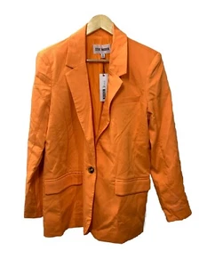 Steve Madden Kaira Blazer Women's Medium Bright Orange Lined Suit Jacket Size S - Picture 1 of 7