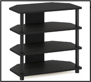 Componente de audio rack torre medios estéreo TV soporte equipo estantes negro 4 niveles - Imagen 1 de 4