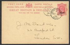 1906 British Levant SMYRNA 1d Postal Stationery Card to London Very Fine Used