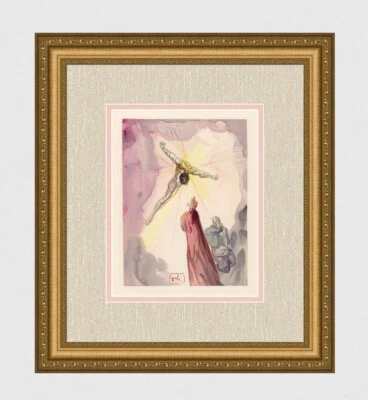 ENMARCADO 1960 DALI Divina Comedia Grabado en Madera Aparición de Cristo Firmado Auténtico Certificado de Autenticidad Foto 1 de 3