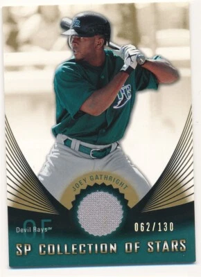 JOEY GATHRIGHT 2005 SP COLLECTION OF STARS #CS-JG JERSEY PATCH SP #062/130 MINT - Image 1 of 2