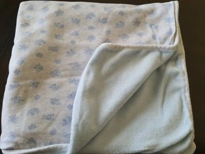 Ralph Lauren柔软蓝色婴儿毯双面柔软抓绒熊安全Lovey  — 第 1/4 张图片