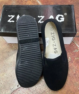 Zig Zag Wino Shoes-Black Slip-On * Black Sole -7209BK - Image 1 of 2