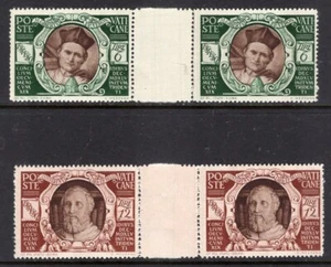 Vatikanstadt 1946 E9-10 NH Dachrinnenpaare Bischof Matteo Giberti selten - kostenloser Versand USA - Bild 1 von 1