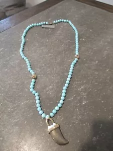 Louise et Cie Beaded Pyrite Horn Pendant Necklace *NWT* - Picture 1 of 4