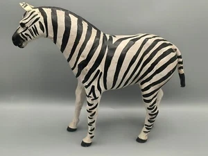 Vintage Leather Wrapped Zebra 12" Figurine Black & White Handmade Hand-painted  - Picture 1 of 5