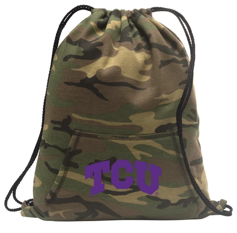 TCU Backpack CAMO Drawstring Bag Pack CLASSIC HOODY DESIGN! Cover