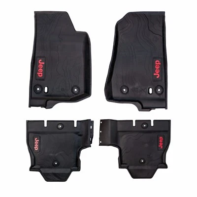 18-19 JEEP WRANGLER NEW STYLE JL 4 DOOR ALL WEATHER PREMIUM SLUSH MATS OEM MOPAR - Изображение 1 из 3