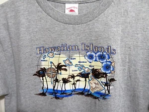 Hawaiian Islands Graphic Gray T-Shirt By Tennessee River Youth Size Large - Picture 1 of 6