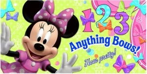 MINNIE MAUS Schleife SZENENSETTER Geburtstag Party Wandbanner Dekoschleifen - Bild 1 von 1