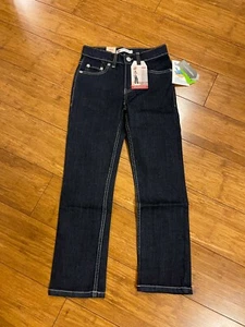 Levi's Youth 512 Slim Taper Dark Blue Jeans Size 7 Regular NWT Adjustable Waist - Picture 1 of 6