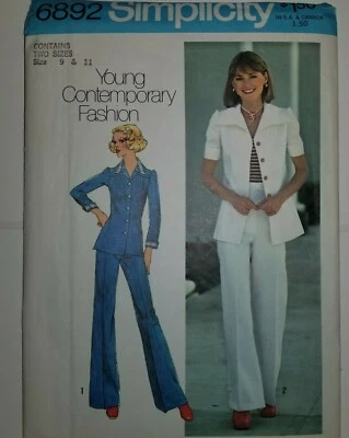 Simplicity 6892 Shirt Blazer Jacket Pants Sewing Pattern Ladies Jr 9 11 Suit UC - Image 1 of 4