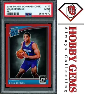 MILES BRIDGES 2018-19 PSA 9 Panini Donruss Optic RC Red Holo Prizm #172 36/99 - Imagen 1 de 2