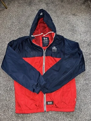 Mens Crosshatch Jacket Windbreaker, Size Large, Red, Lightweight, Pockets, (73) - Image 1 of 4
