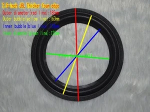 Piezas de reparación de audio HiFi envolvente borde de espuma gruesa 10 piezas para altavoz JBL 7,5" pulgadas - Imagen 1 de 2