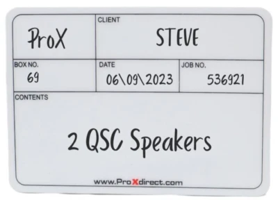 ProX X-CLABELMDX12 12 Pack of Medium-Sized Multipurpose Labels for Flight Cases - Image 1 of 4