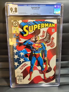 Superman #53 - CGC 9,8 | quasi nuovo/mt + foto grezze + nuova lastra! Classica copertina bandiera! - Foto 1 di 8