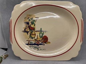 Homer Laughlin Southwestern EE. UU. Cactus Sombrero 11 1/2” Plato LEER - Imagen 1 de 6