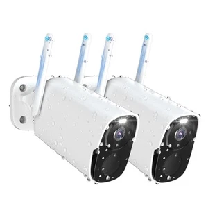 2PC Security Cameras Wireless Outdoor, 2K Battery Powered Camera for Home, Wi... - Picture 1 of 7