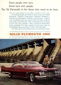 1960 Plymouth: Some People Own Car Some Cars Own Vintage Print Ad - Picture 1 of 1