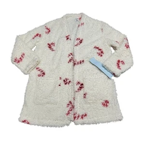 Art Class Marshmallow Fleece Cozy Lounge Robe Cardigan Large Sz 10/12 Off White - Picture 1 of 9