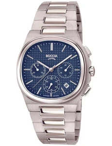 Boccia 3740-01 Mens Watch Titanium Sapphire crystal Chronograph 39mm 5ATM - Picture 1 of 2