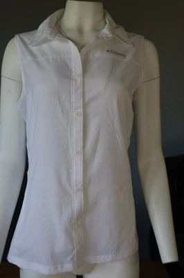 Columbia Omni-Shade Sz Large Vented Sleeveless White Shirt Mesh Panels Women’s  - Image 1 of 4