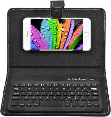 V BESTLIFE Portable Wireless Bluetooth Keyboard with Leather Case, Universal Key - Image 1 of 4