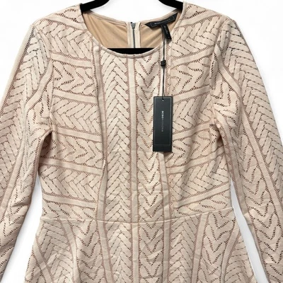 BCBG MaxAzria Pietreo Cable Lace Top Womens M (Fits as Small) Bare Pink NEW - Image 1 of 4