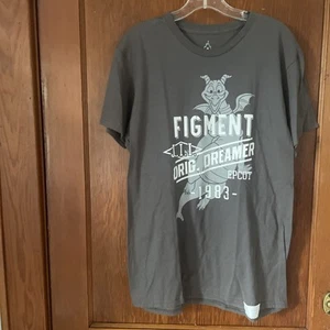 T-shirt grigia unisex Disney Parks Figment Dreamer 1983 nuova con etichetta M - Foto 1 di 7