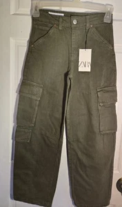 Zara (New With Tag) : Boys Green Carpenter Style Denim Pants : size  11/12 Years - Picture 1 of 7